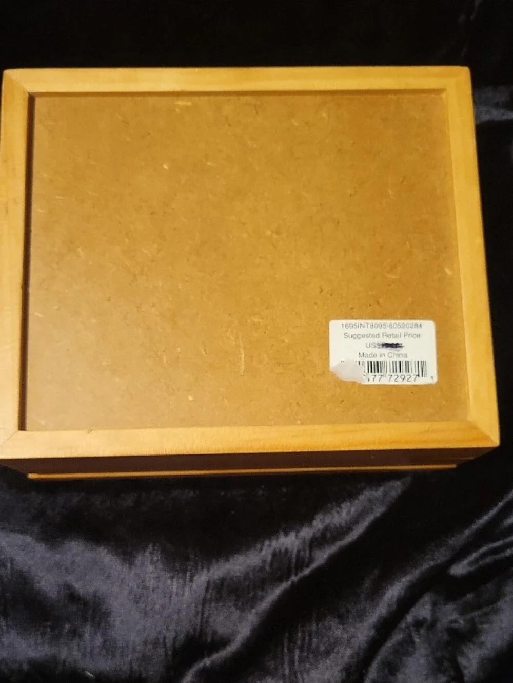 Natural Wood Jewelry Box with Glass Interior Lid for a Photo Insert